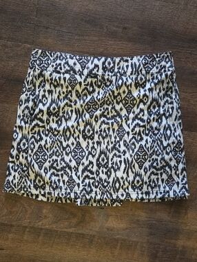 Rip Skirt Black and White Printed Mini Skirt